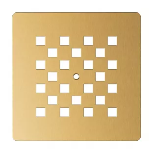 Brauer Drain Grate Relievo Crag - 13.1 x 13.1 cm - brushed gold PVD