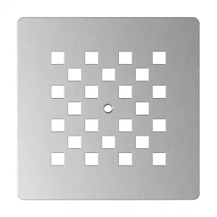 Brauer Drainage grate Relievo Crag - 13.1 x 13.1 cm - brushed stainless steel PVD