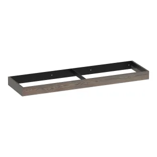 Brauer Amaze washbasin cabinet with integrated mounting bracket - 160x46x10 cm - continuous slats - Solid oak black