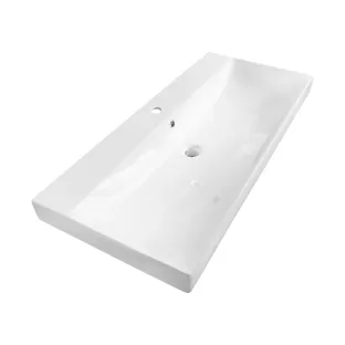 Brauer Aurora washbasin central - ceramic - 100x46 cm - 1 tap hole - Gloss white