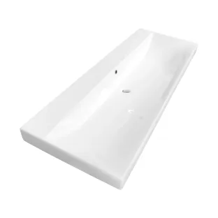 Brauer Aurora washbasin - ceramic - 120x46 cm - 0 tap holes - Gloss white