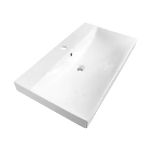 Brauer Aurora washbasin - ceramic - 80x46 cm - 1 tap hole - Gloss white