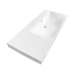 Brauer Aurora washbasin right - ceramic - 100x46 cm - 0 tap holes - Gloss white