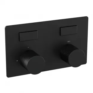 Brauer Black Carving 2-way built-in thermostat with push buttons - built-in part - matt black