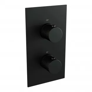 Brauer Black Carving 3-way built-in thermostat - with built-in part - matt black