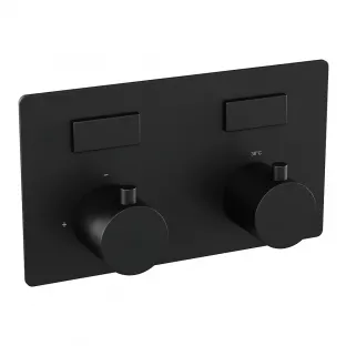 Brauer Black Edition 2-way built-in thermostat with push buttons - built-in part - matt black