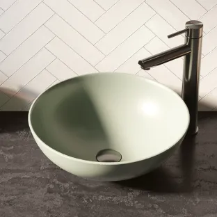 Brauer Bowl wash basin - ceramic - round - 40x14.5 cm - matt pastel green