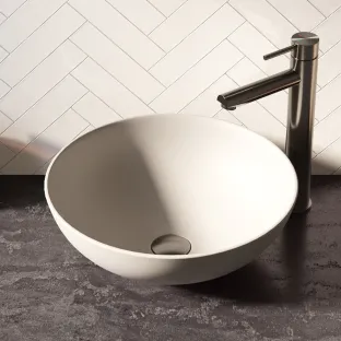 Brauer Bowl wash basin - ceramic - round - 40x14.5 cm - matt white