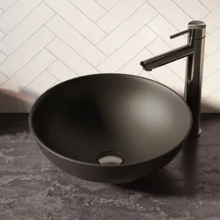 Brauer Bowl wash basin - ceramic - round - 40x14.5 cm - matt black
