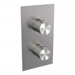 Brauer Brushed Carving 3-way built-in thermostat - with built-in part - brushed stainless steel PVD