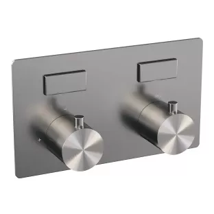 Brauer Brushed Edition 2-way built-in thermostat with push buttons - built-in part - brushed stainless steel PVD