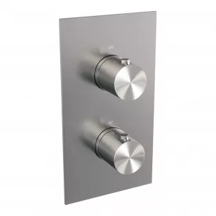 Brauer Brushed Edition 3-way built-in thermostat - with built-in part - brushed stainless steel PVD