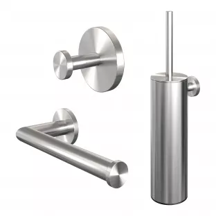 Brauer Brushed Edition toilet accessory set 3-in-1 - brushed stainless steel PVD