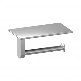 Brauer Brushed Edition Toilet roll holder with shelf - brushed stainless steel PVD