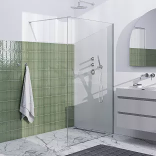 Brauer Chrome Frame walk-in shower 120x200 cm with wall profile framed - chrome