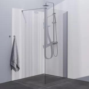 Brauer Chrome Season walk-in shower 100x200 cm with wall profile - chrome