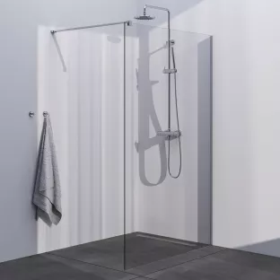 Brauer Chrome Season walk-in shower 130x200 cm with wall profile - chrome