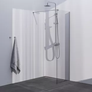 Brauer Chrome Season walk-in shower 60x200 cm with wall profile - chrome