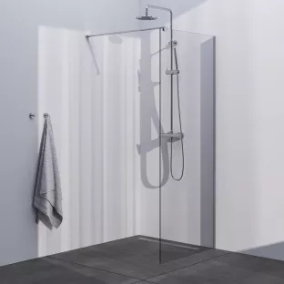 Brauer Chrome Season walk-in shower 80x200 cm with wall profile - chrome