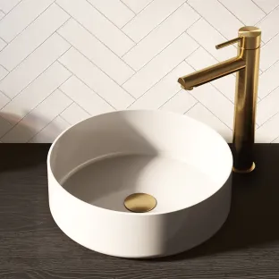 Brauer Circle wash basin - ceramic - round - 36x12 cm - gloss white