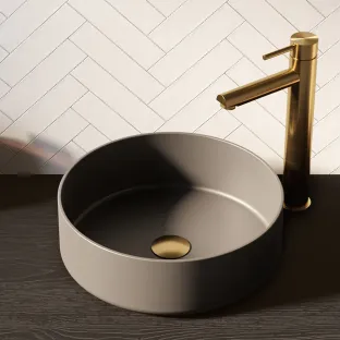Brauer Circle wash basin - ceramic - round - 36x12 cm - matt gray