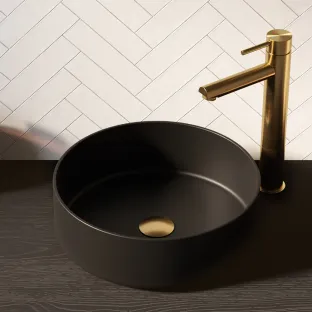 Brauer Circle wash basin - ceramic - round - 36x12 cm - matt black