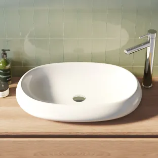 Brauer Cloud wash basin - ceramic - oval - 63x42cm - gloss white