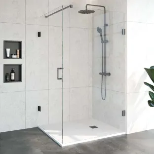 Brauer Complete Profileless Shower Enclosure 2-piece - side entry - 120x100 cm - Gunmetal