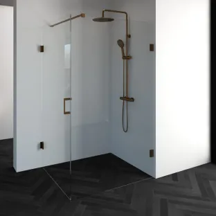 Brauer Complete Profileless Shower Enclosure 2-piece - side entry - 120x100 cm - Copper