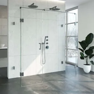 Brauer Complete Profileless Shower Enclosure XL 4-piece - 180x80 cm - Gunmetal