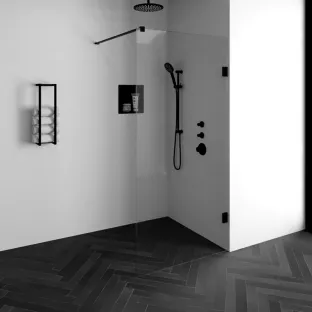 Brauer Complete Profileless Walk-in Shower - 100x200 cm - Matt black