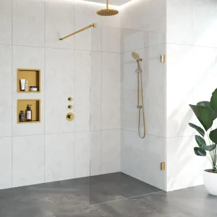 Brauer Complete Profileless Walk-in Shower - 110x200 cm - Gold