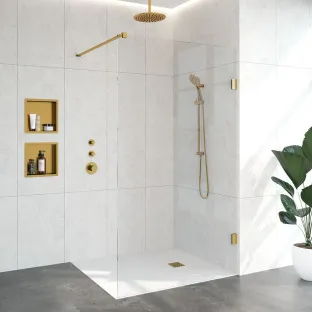 Brauer Complete Profileless Walk-in Shower - 120x200 cm - Gold