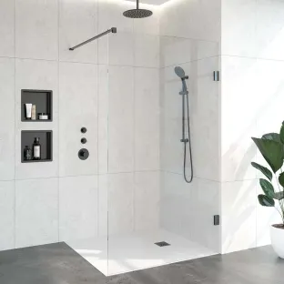 Brauer Complete Profileless Walk-in Shower - 120x200 cm - Gunmetal