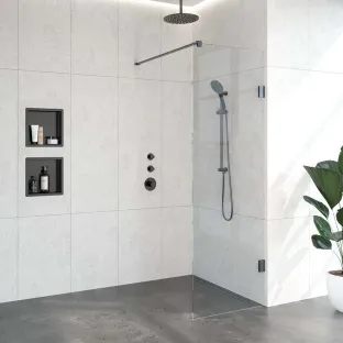 Brauer Complete Profileless Walk-in Shower - 70x200 cm - Gunmetal