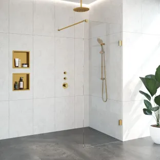 Brauer Complete Profileless Walk-in Shower - 80x200 cm - Gold