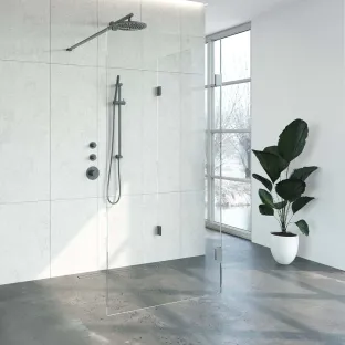 Brauer Complete Profileless Walk-in Shower Reversed - 100x100 cm - Gunmetal