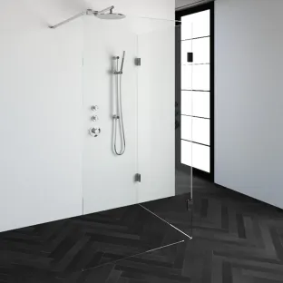 Brauer Complete Profileless Walk-in Shower Reversed - 100x110 cm - Chrome