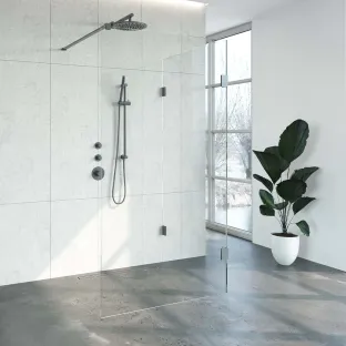 Brauer Complete Profileless Walk-in Shower Reversed - 100x110 cm - Gunmetal