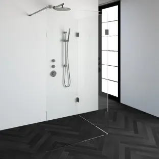 Brauer Complete Profileless Walk-in Shower Reversed - 100x110 cm - Brushed stainless steel