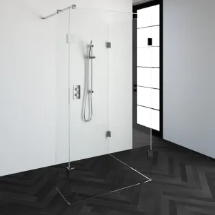 Brauer Complete Profileless Walk-in Shower Reversed - 100x110 cm - fixed side wall 40 cm - Chrome