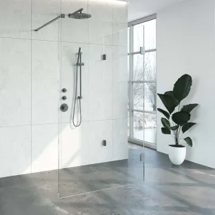 Brauer Complete Profileless Walk-in Shower Reversed - 100x120 cm - Gunmetal