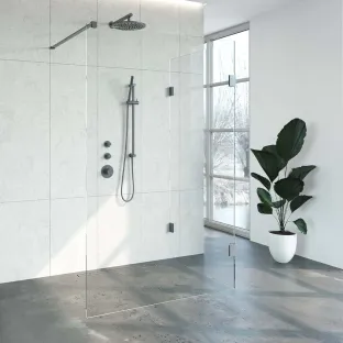 Brauer Complete Profileless Walk-in Shower Reversed - 100x130 cm - Gunmetal