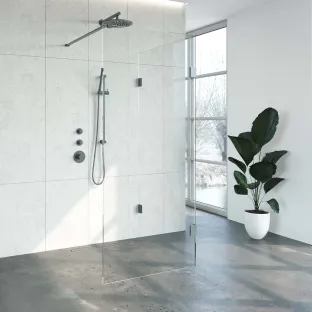 Brauer Complete Profileless Walk-in Shower Reversed - 100x90 cm - Gunmetal