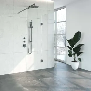 Brauer Complete Profileless Walk-in Shower Reversed - 90x100 cm - Gunmetal