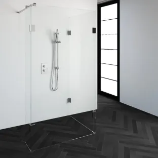 Brauer Complete Profileless Walk-in Shower Reversed - 90x110 cm - fixed side wall 30 cm - Chrome