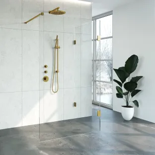 Brauer Complete Profileless Walk-in Shower Reversed - 90x120 cm - Gold