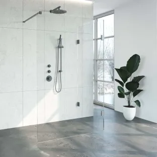 Brauer Complete Profileless Walk-in Shower Reversed - 90x130 cm - Gunmetal