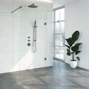 Brauer Complete Profileless Walk-in Shower Reversed - 90x140 cm - Gunmetal