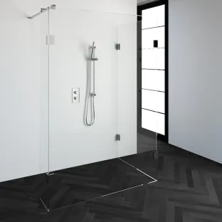 Brauer Complete Profileless Walk-in Shower Reversed - 90x140 cm - fixed side wall 30 cm - Chrome